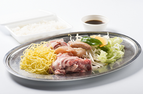ジンギスカンセット (ラム肉・焼き野菜・白飯)